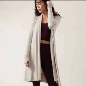 Women's Athleta light grey Open Front Cardigan